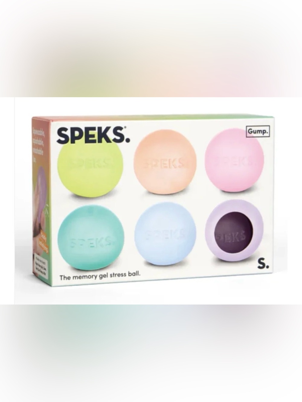 Speks Mini Gump Stress Balls 6-Pack - Pastel Rainbow